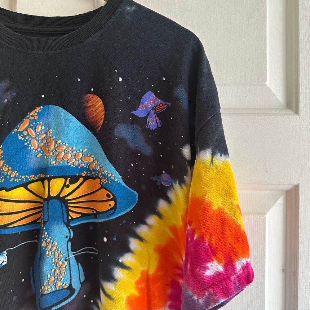 Liquid Blue Trippy Magic Mushrooms Space Astronaut Tie Dye T‎ Shirt XL - Picture 4 of 6